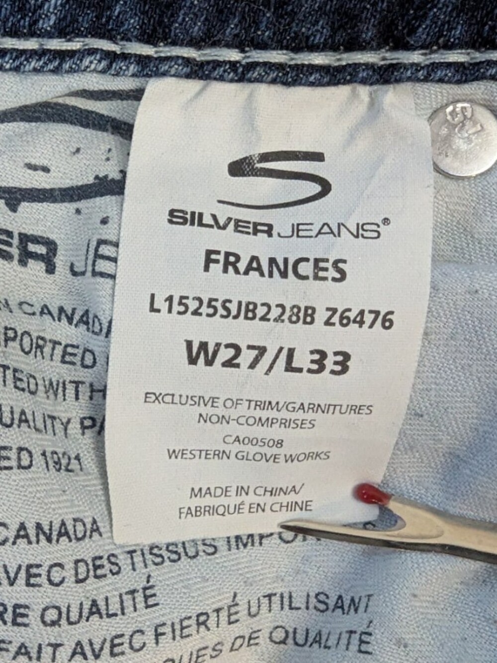 Silver Jeans Co. W27 Frances Flare Distressed Denim Jeans - Picture 9 of 10